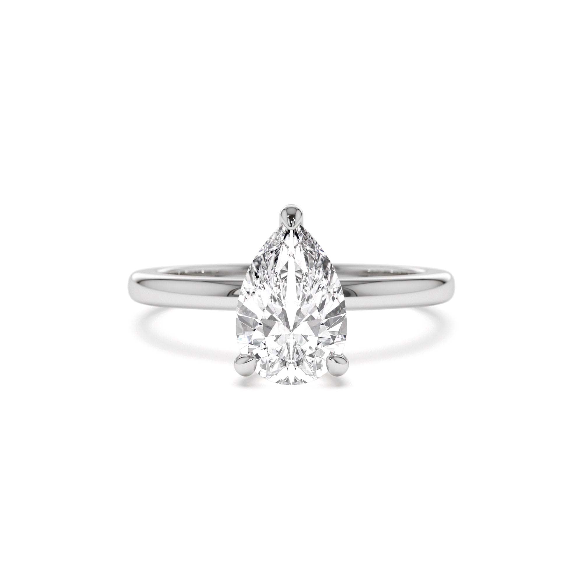 0.75 - 1.50 CTW 14K Prong Setting Pear Shaped Lab Grown Diamond Engagement Ring - view 3