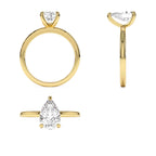 0.75 - 1.50 CTW 14K Prong Setting Pear Shaped Lab Grown Diamond Engagement Ring - view 5