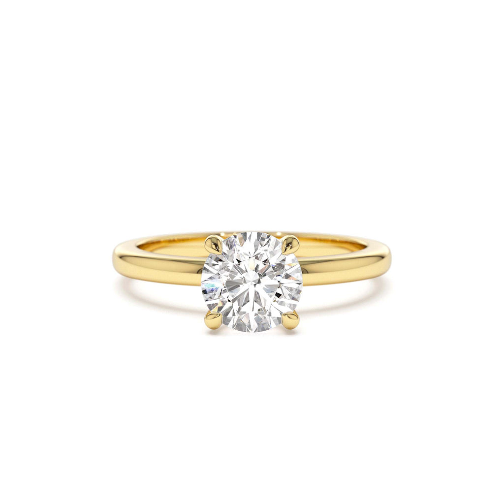 0.75 - 1.50 CTW 14K Four Prong Setting Round Shape Lab Grown Diamond Engagement Ring by Orlina Fine