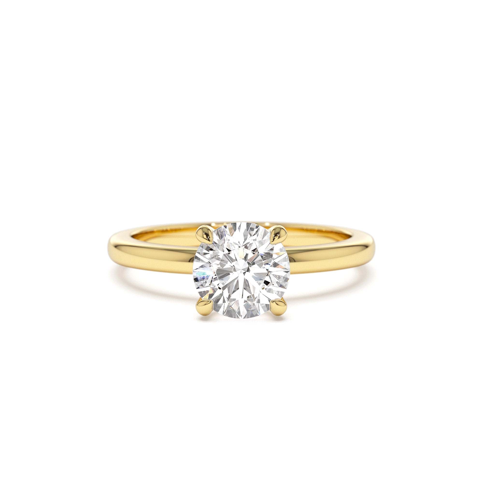 0.75 - 1.50 CTW 14K Four Prong Setting Round Shape Lab Grown Diamond Engagement Ring by Orlina Fine