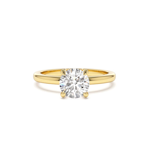 0.75 - 1.50 CTW 14K Four Prong Setting Round Shape Lab Grown Diamond Engagement Ring by Orlina Fine