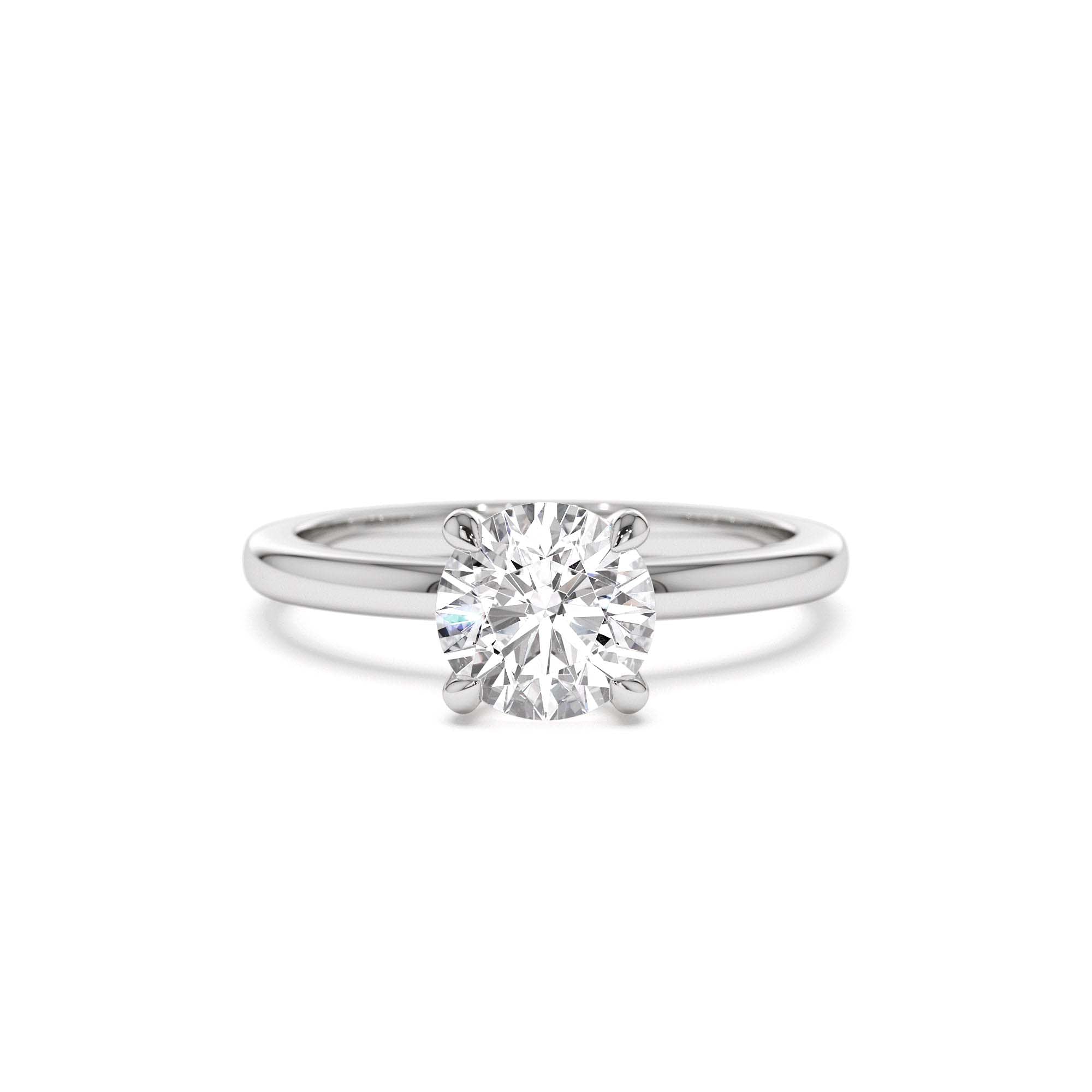 0.75 - 1.50 CTW 14K Four Prong Setting Round Shape Lab Grown Diamond Engagement Ring - view 2