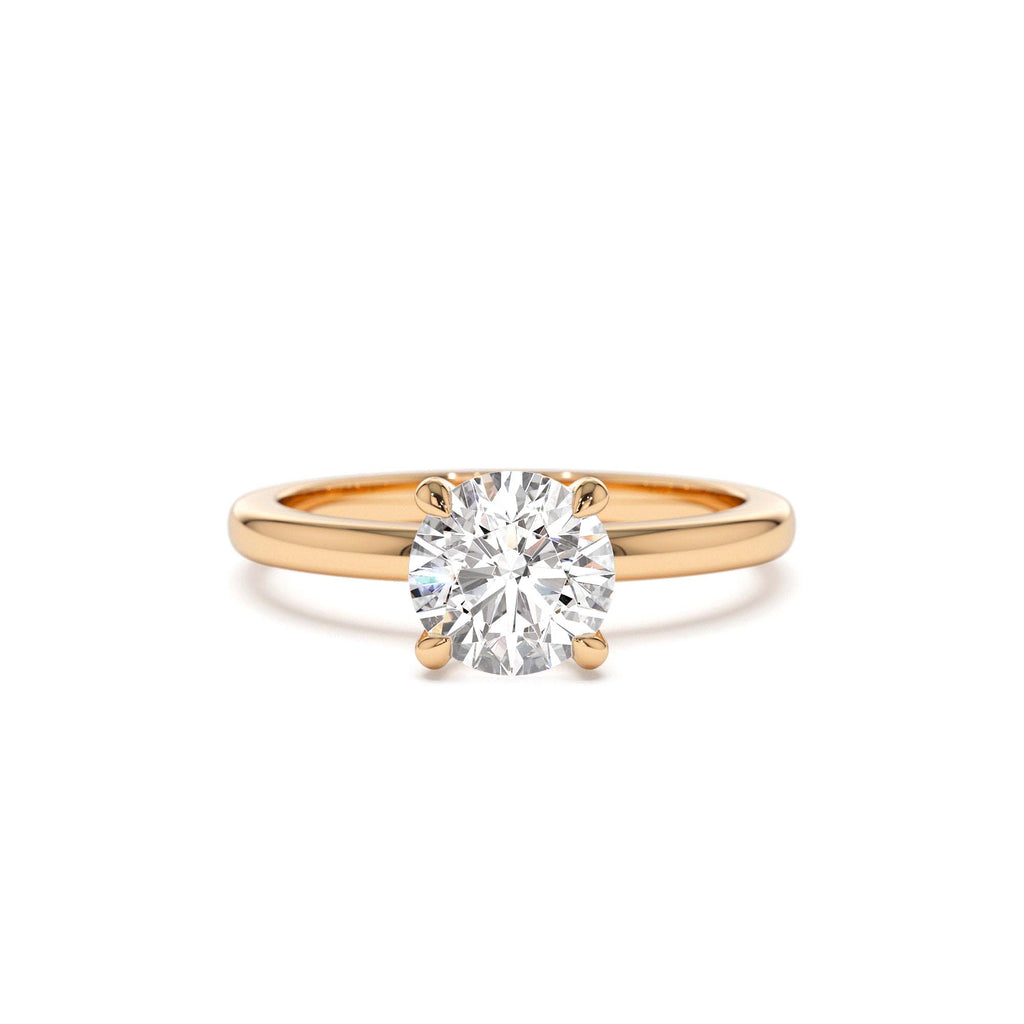 0.75 - 1.50 CTW 14K Four Prong Setting Round Shape Lab Grown Diamond Engagement Ring - view 3