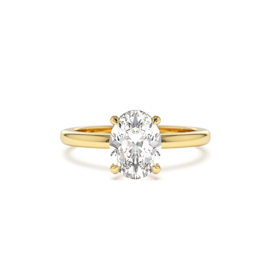 0.75 - 1.50 CTW 14K Four Prong Setting Oval Shaped Lab Grown Diamond Engagement Ring by Orlina Fine