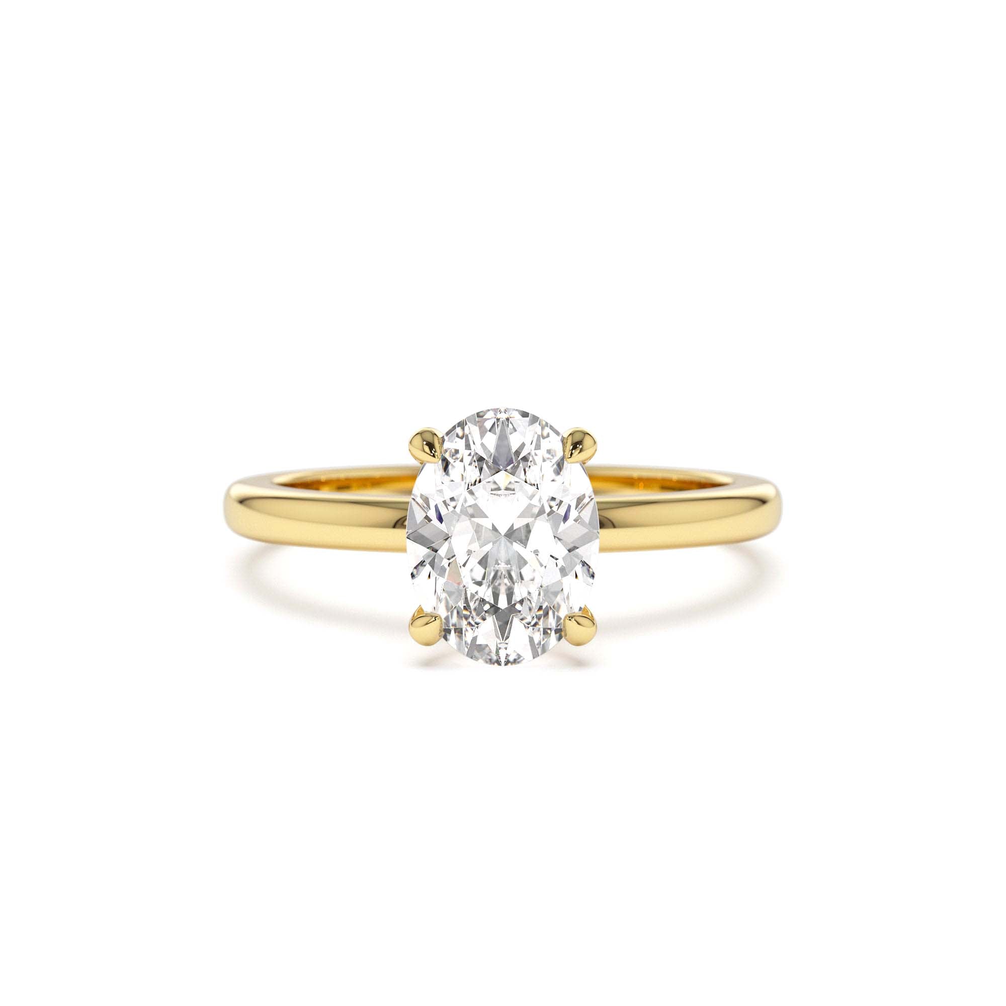 0.75 - 1.50 CTW 14K Four Prong Setting Oval Shaped Lab Grown Diamond Engagement Ring by Orlina Fine