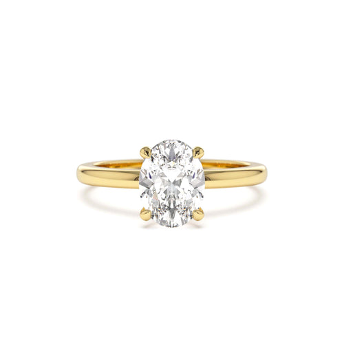 0.75 - 1.50 CTW 14K Four Prong Setting Oval Shaped Lab Grown Diamond Engagement Ring by Orlina Fine