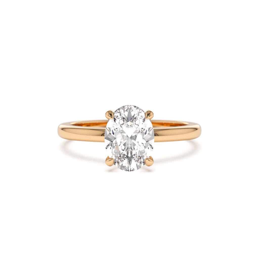 0.75 - 1.50 CTW 14K Four Prong Setting Oval Shaped Lab Grown Diamond Engagement Ring - view 2