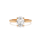 0.75 - 1.50 CTW 14K Four Prong Setting Oval Shaped Lab Grown Diamond Engagement Ring - view 2