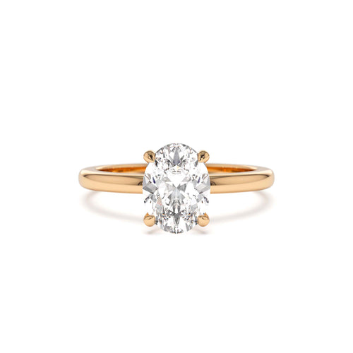 0.75 - 1.50 CTW 14K Four Prong Setting Oval Shaped Lab Grown Diamond Engagement Ring - view 2
