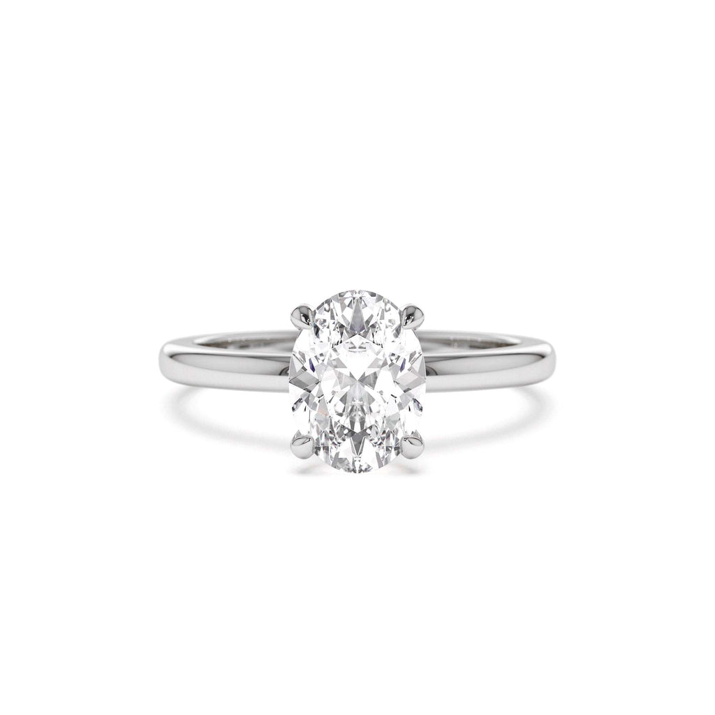 0.75 - 1.50 CTW 14K Four Prong Setting Oval Shaped Lab Grown Diamond Engagement Ring - view 3