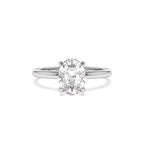 0.75 - 1.50 CTW 14K Four Prong Setting Oval Shaped Lab Grown Diamond Engagement Ring - view 3