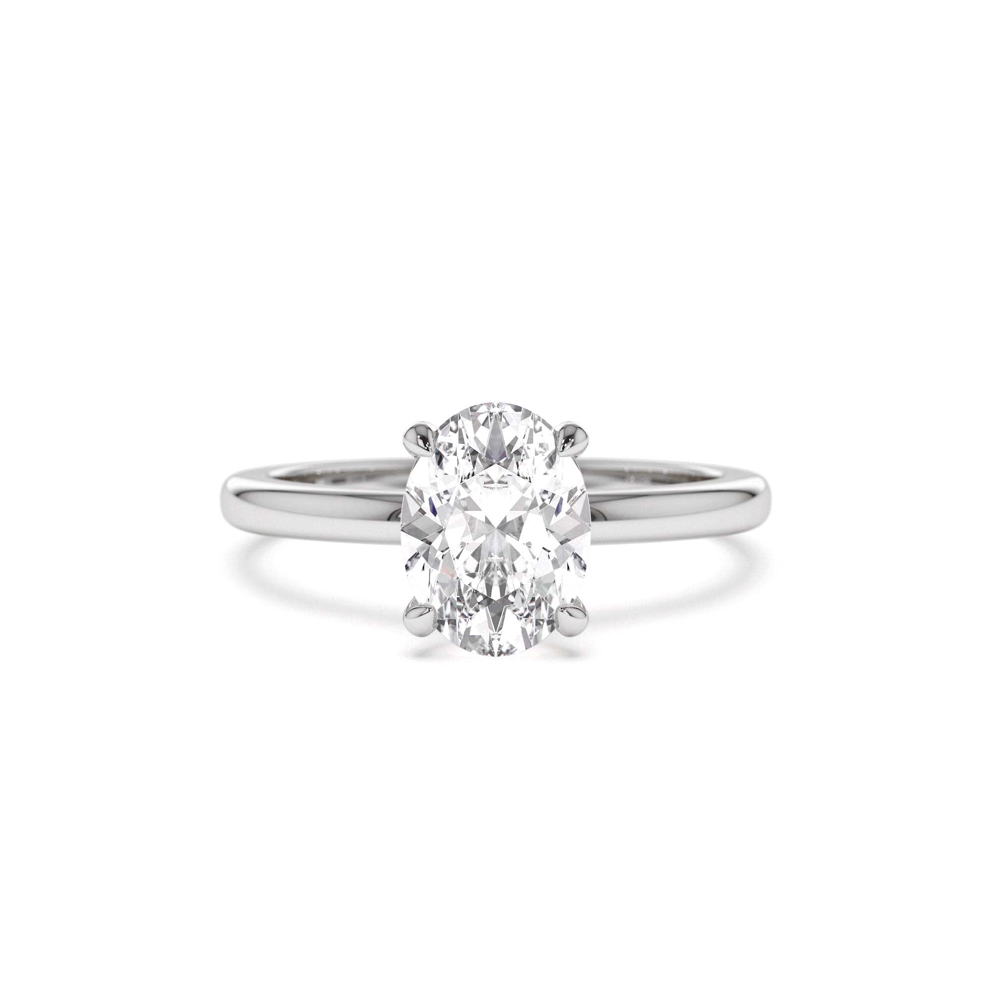 0.75 - 1.50 CTW 14K Four Prong Setting Oval Shaped Lab Grown Diamond Engagement Ring - view 3