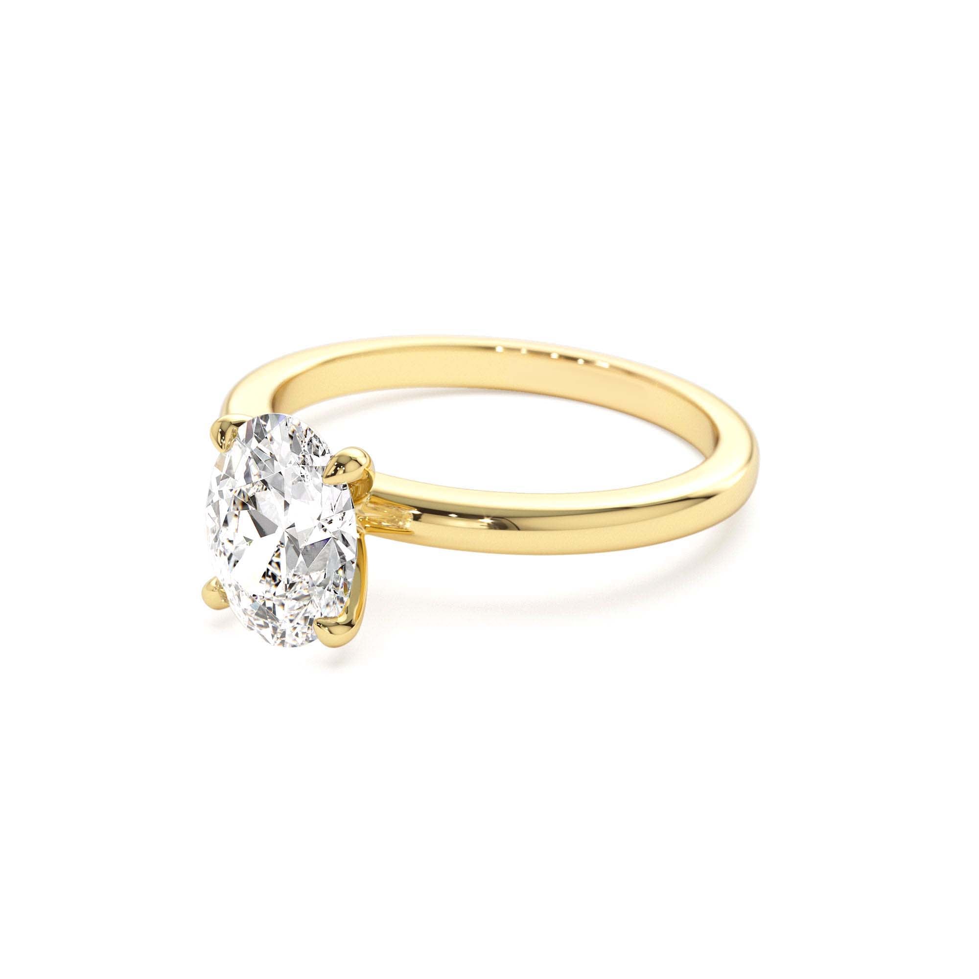 0.75 - 1.50 CTW 14K Four Prong Setting Oval Shaped Lab Grown Diamond Engagement Ring - view 4