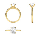0.75 - 1.50 CTW 14K Four Prong Setting Oval Shaped Lab Grown Diamond Engagement Ring - view 5