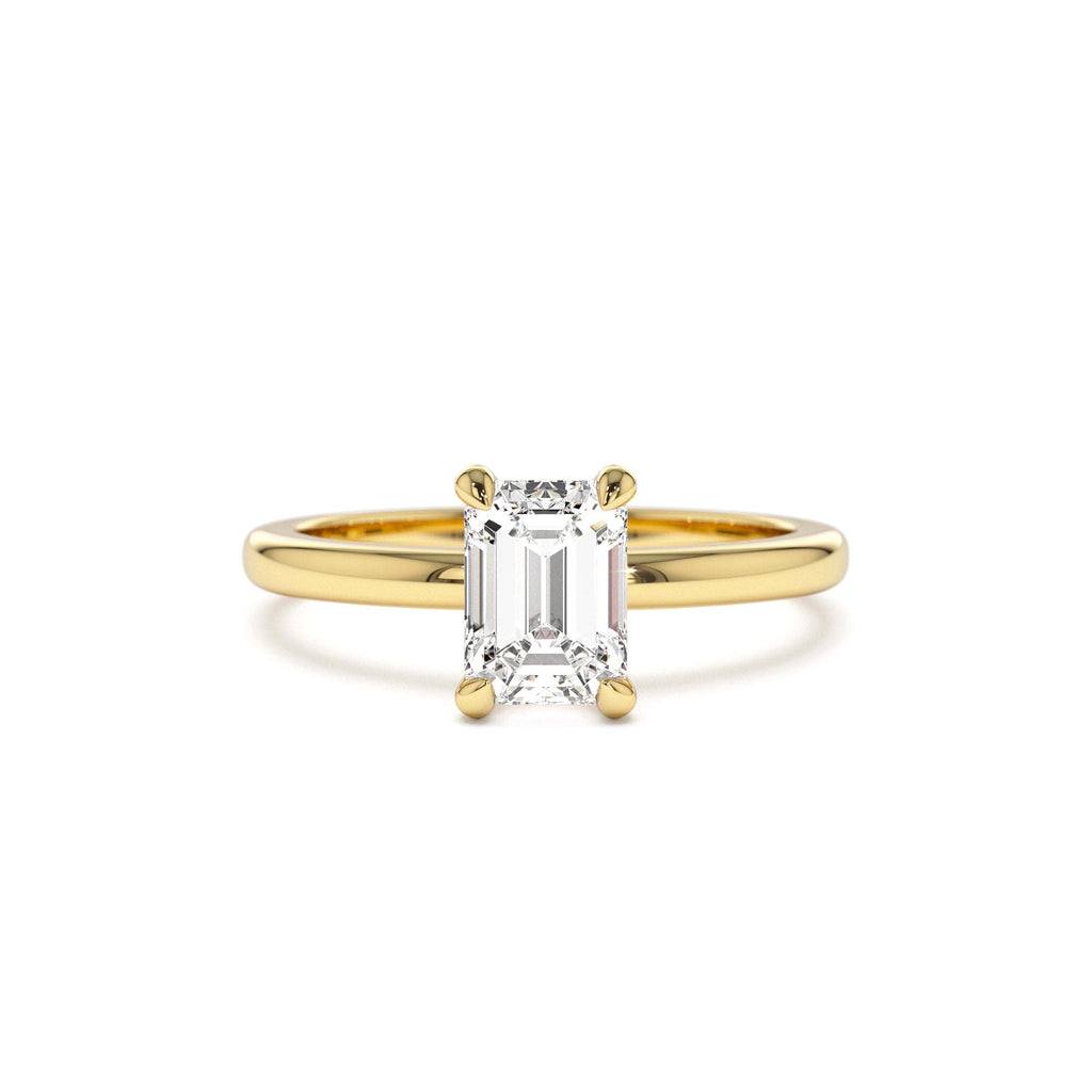 0.75 - 1.50 CTW 14K Four Prong Setting Emerald Cut Lab Grown Diamond Engagement Ring by Orlina Fine