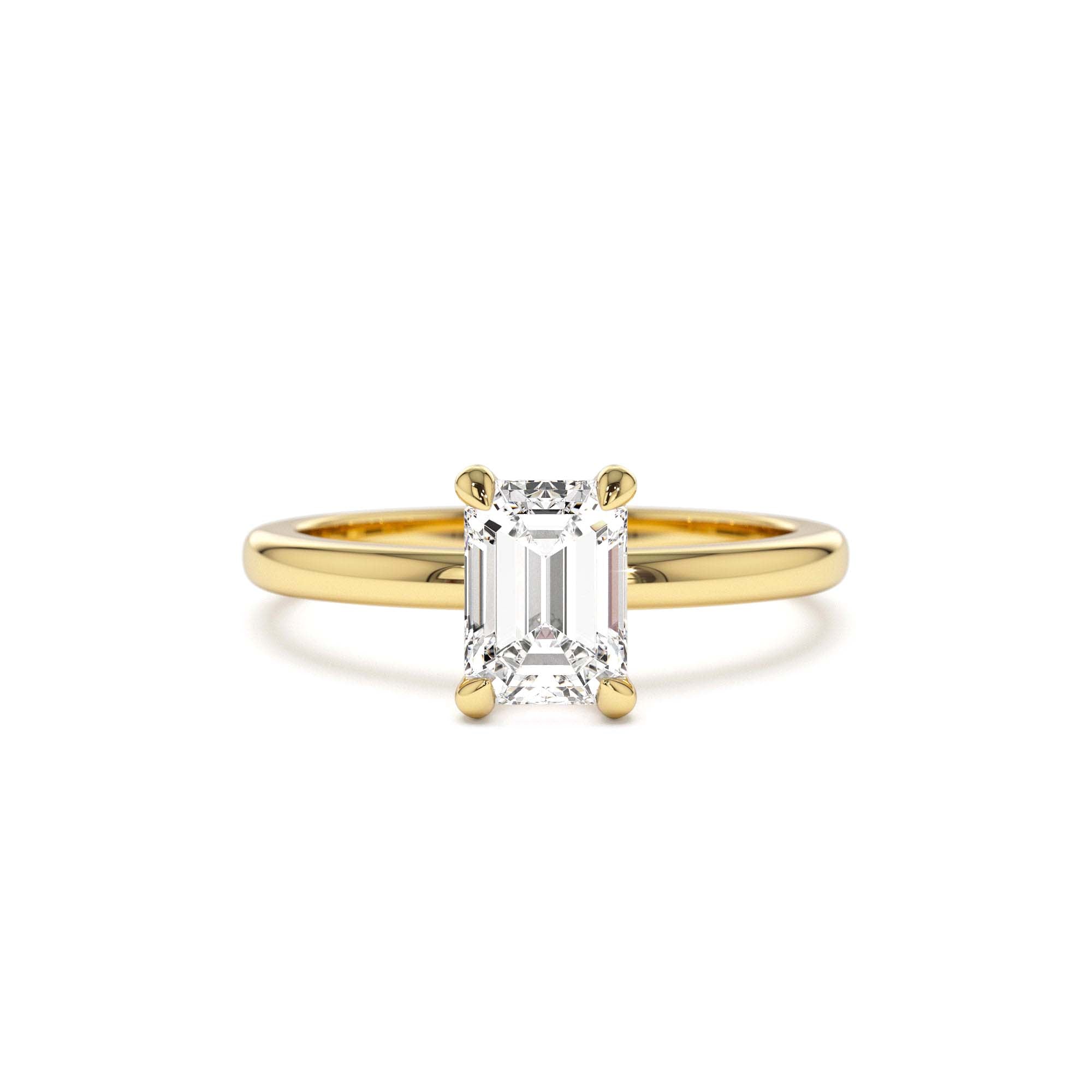 0.75 - 1.50 CTW 14K Four Prong Setting Emerald Cut Lab Grown Diamond Engagement Ring by Orlina Fine