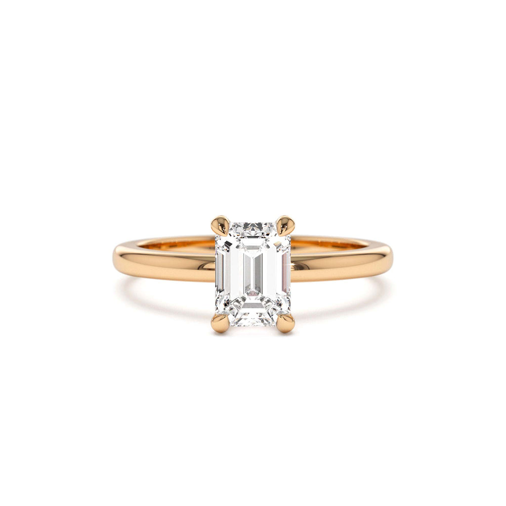 0.75 - 1.50 CTW 14K Four Prong Setting Emerald Cut Lab Grown Diamond Engagement Ring - view 3