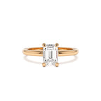 0.75 - 1.50 CTW 14K Four Prong Setting Emerald Cut Lab Grown Diamond Engagement Ring - view 3