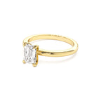 0.75 - 1.50 CTW 14K Four Prong Setting Emerald Cut Lab Grown Diamond Engagement Ring - view 4