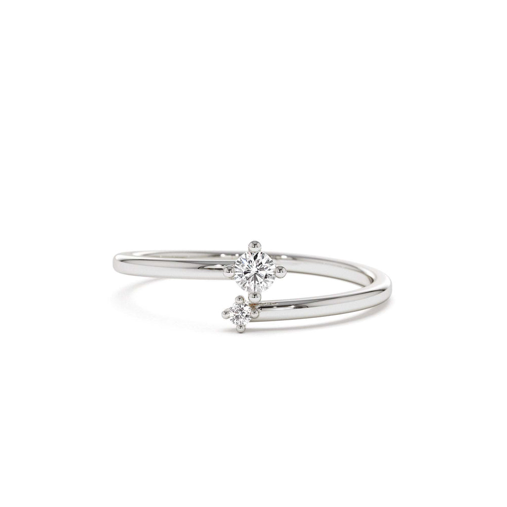14K Petite Diamond Duo Ring - view 3