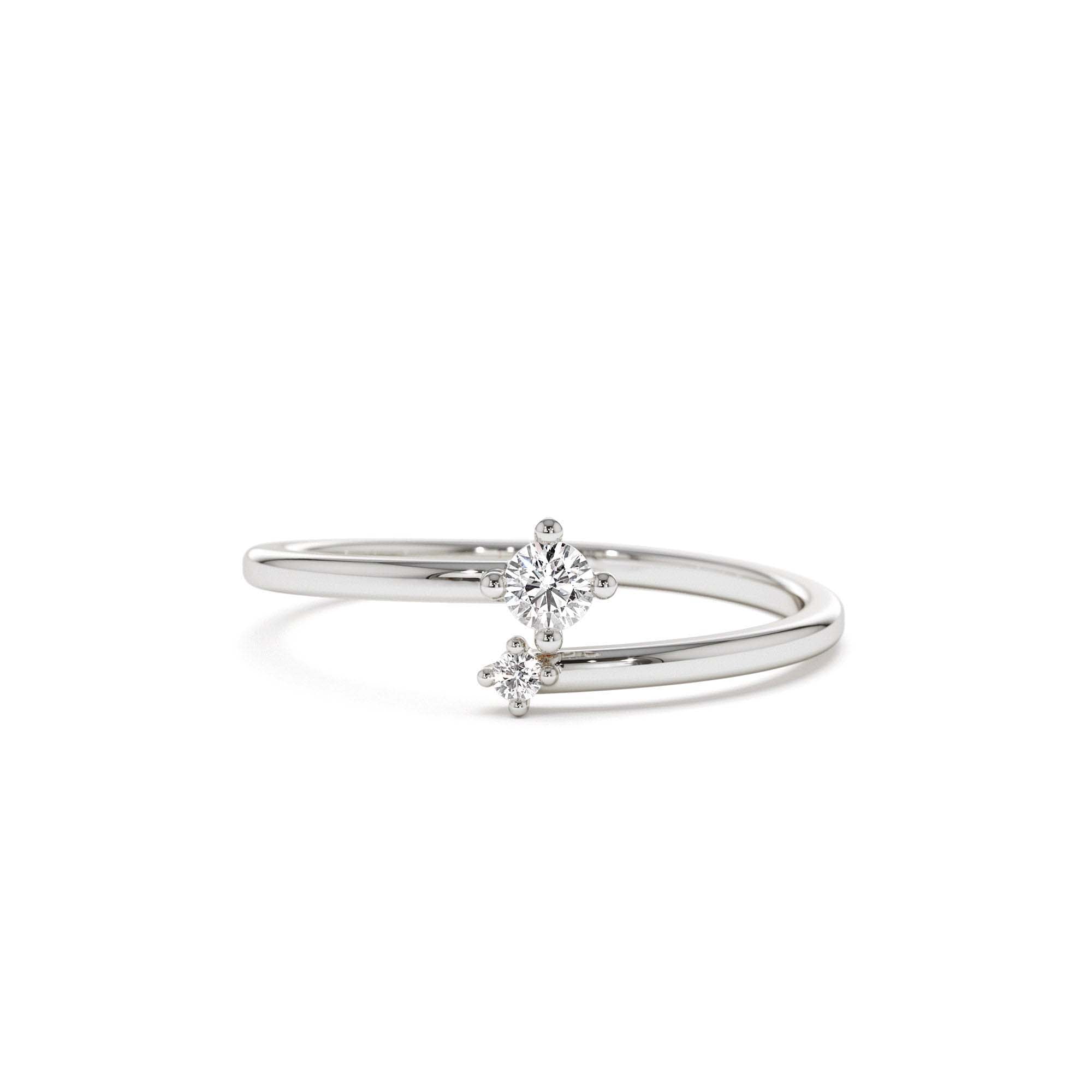 14K Petite Diamond Duo Ring - view 3