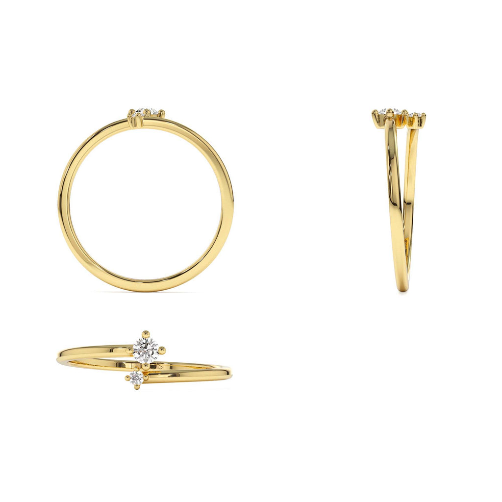 14K Petite Diamond Duo Ring - view 5