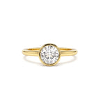 0.75 - 1.50 CTW 14K Bezel Setting Round Shape Lab Grown Diamond Engagement Ring by Orlina Fine
