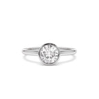 0.75 - 1.50 CTW 14K Bezel Setting Round Shape Lab Grown Diamond Engagement Ring - view 2