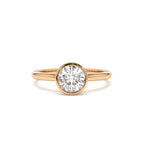 0.75 - 1.50 CTW 14K Bezel Setting Round Shape Lab Grown Diamond Engagement Ring - view 3