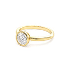 0.75 - 1.50 CTW 14K Bezel Setting Round Shape Lab Grown Diamond Engagement Ring - view 4