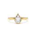 0.75 - 1.50 CTW 14K Bezel Setting Pear Shaped Lab Grown Diamond Engagement Ring by Orlina Fine