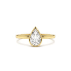 0.75 - 1.50 CTW 14K Bezel Setting Pear Shaped Lab Grown Diamond Engagement Ring by Orlina Fine