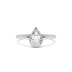 0.75 - 1.50 CTW 14K Bezel Setting Pear Shaped Lab Grown Diamond Engagement Ring - view 2