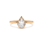 0.75 - 1.50 CTW 14K Bezel Setting Pear Shaped Lab Grown Diamond Engagement Ring - view 3