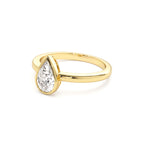 0.75 - 1.50 CTW 14K Bezel Setting Pear Shaped Lab Grown Diamond Engagement Ring - view 4