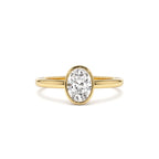 0.75 - 1.50 CTW 14K Bezel Setting Oval Shaped Lab Grown Diamond Engagement Ring by Orlina Fine