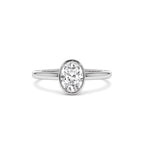 0.75 - 1.50 CTW 14K Bezel Setting Oval Shaped Lab Grown Diamond Engagement Ring - view 2