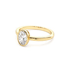 0.75 - 1.50 CTW 14K Bezel Setting Oval Shaped Lab Grown Diamond Engagement Ring - view 4