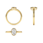 0.75 - 1.50 CTW 14K Bezel Setting Oval Shaped Lab Grown Diamond Engagement Ring - view 5