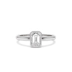 0.75 - 1.50 CTW 14K Bezel Setting Emerald Cut Lab Grown Diamond Engagement Ring - view 2