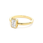 0.75 - 1.50 CTW 14K Bezel Setting Emerald Cut Lab Grown Diamond Engagement Ring - view 4