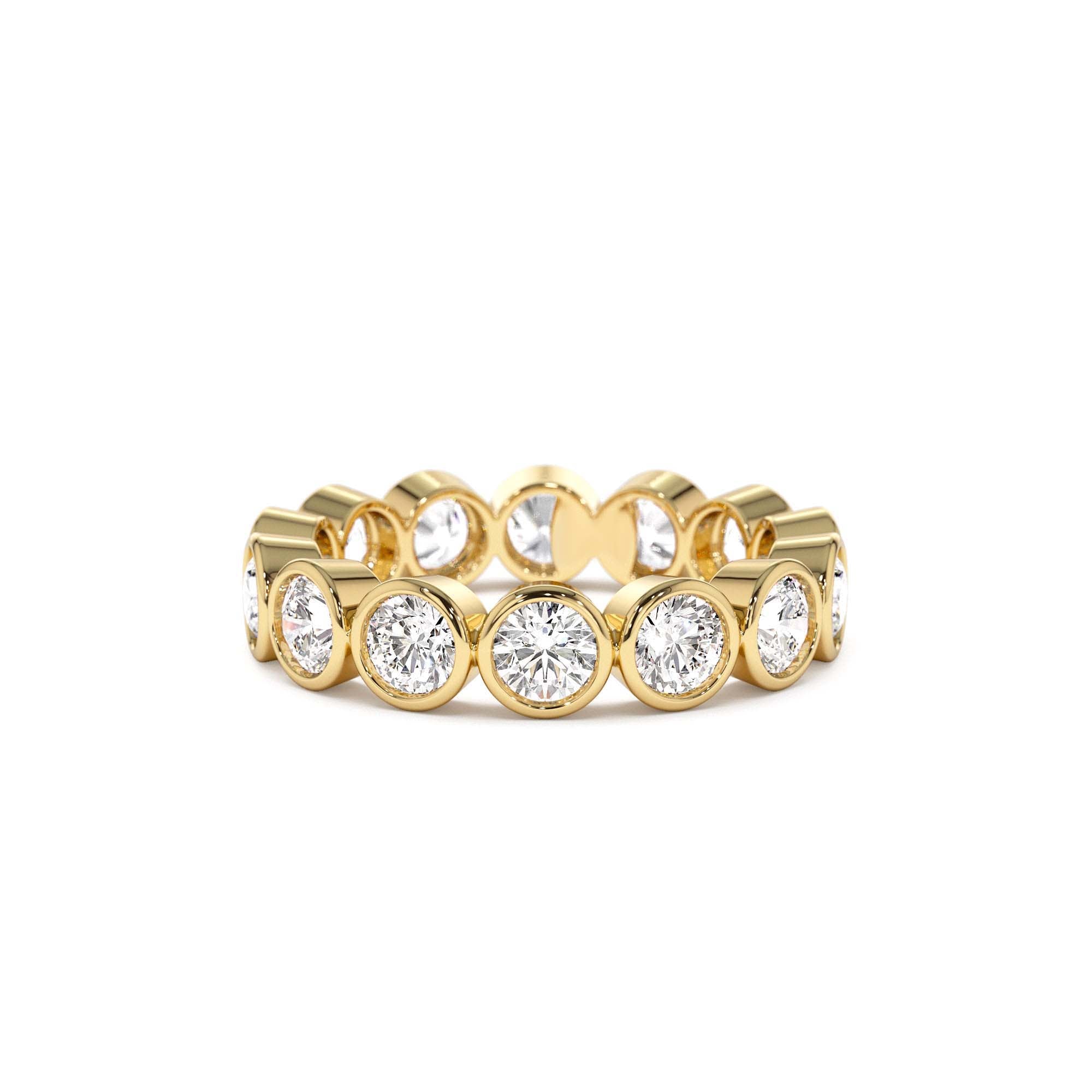 2.95 CTW 14K Bezel Setting Full Eternity Round Lab Grown Diamond Ring by Orlina Fine