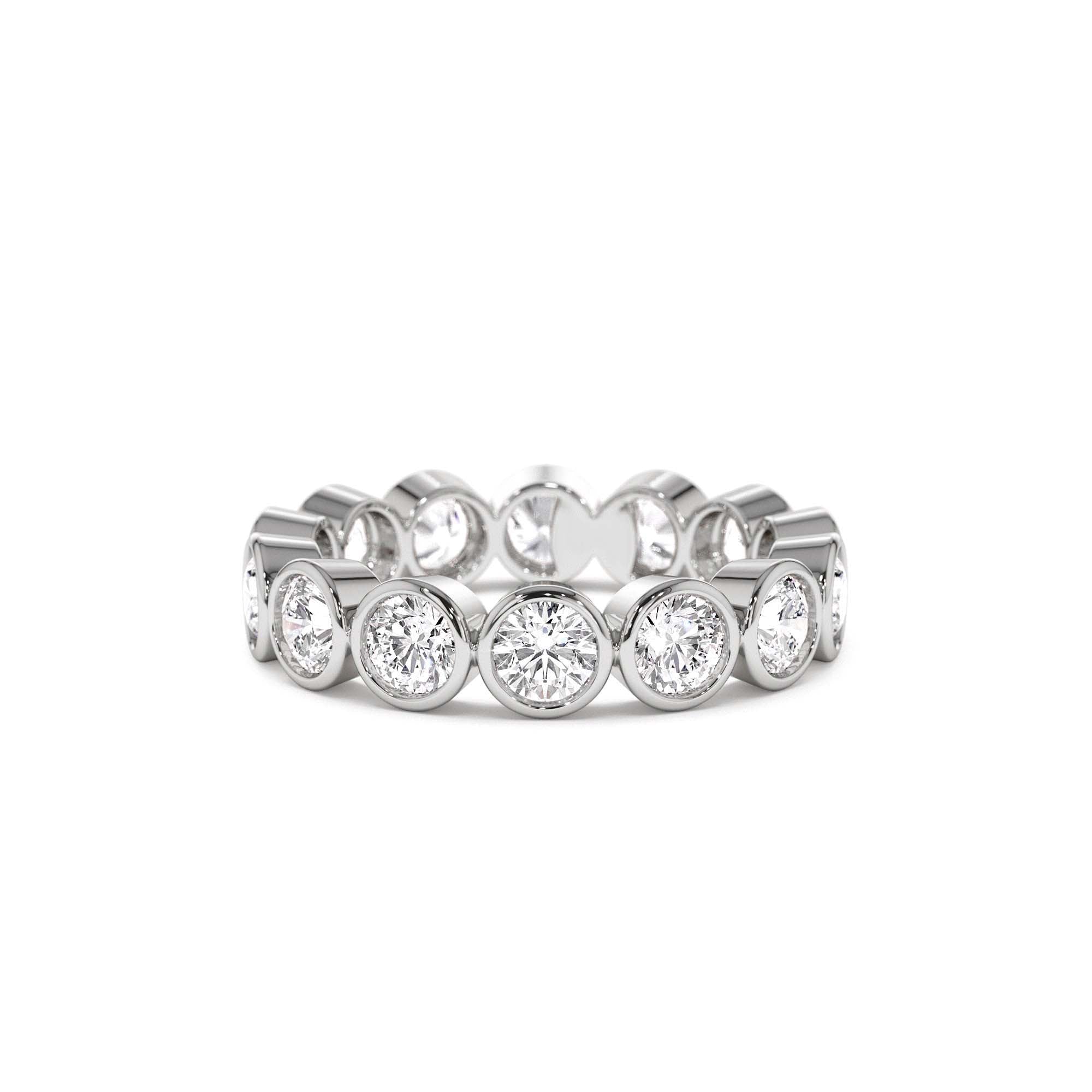 2.95 CTW 14K Bezel Setting Full Eternity Round Lab Grown Diamond Ring - view 2