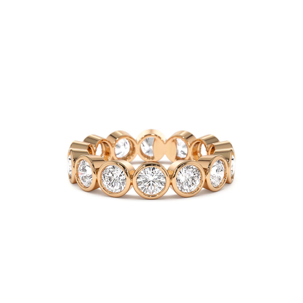 2.95 CTW 14K Bezel Setting Full Eternity Round Lab Grown Diamond Ring - view 3