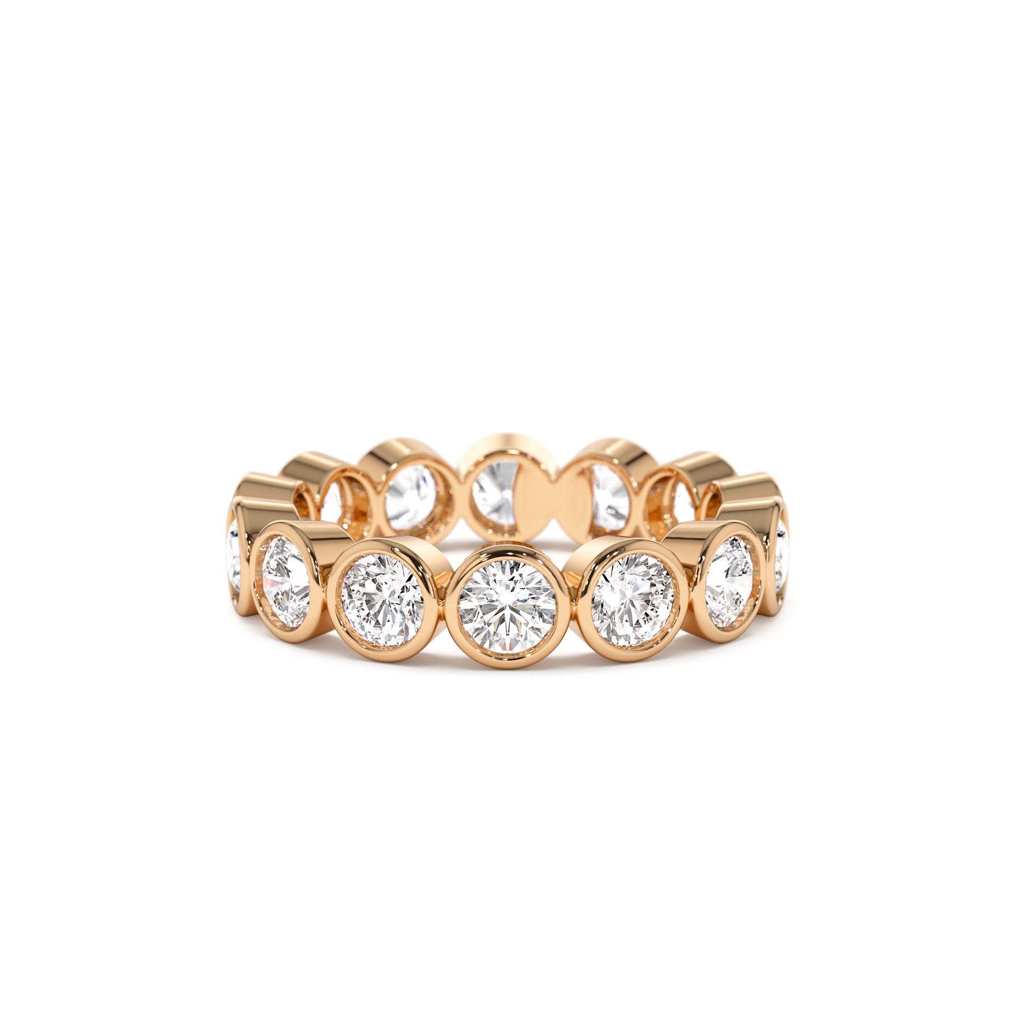 2.95 CTW 14K Bezel Setting Full Eternity Round Lab Grown Diamond Ring - view 3