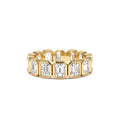 3.50 CTW 14K Bezel Setting Full Eternity Emerald Cut Lab Grown Diamond Wedding Ring by Orlina Fine