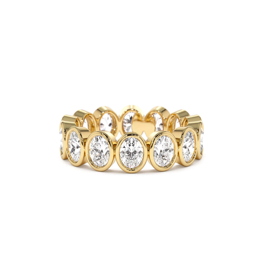 2.75 CTW 14K Bezel Setting Full Eternity Oval Shape Lab Grown Diamond Ring by Orlina Fine