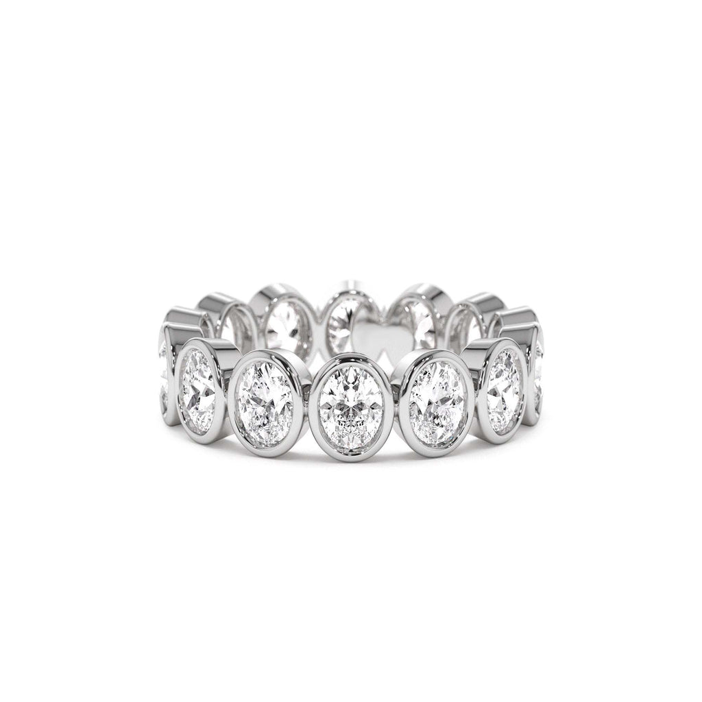 2.75 CTW 14K Bezel Setting Full Eternity Oval Shape Lab Grown Diamond Ring - view 2