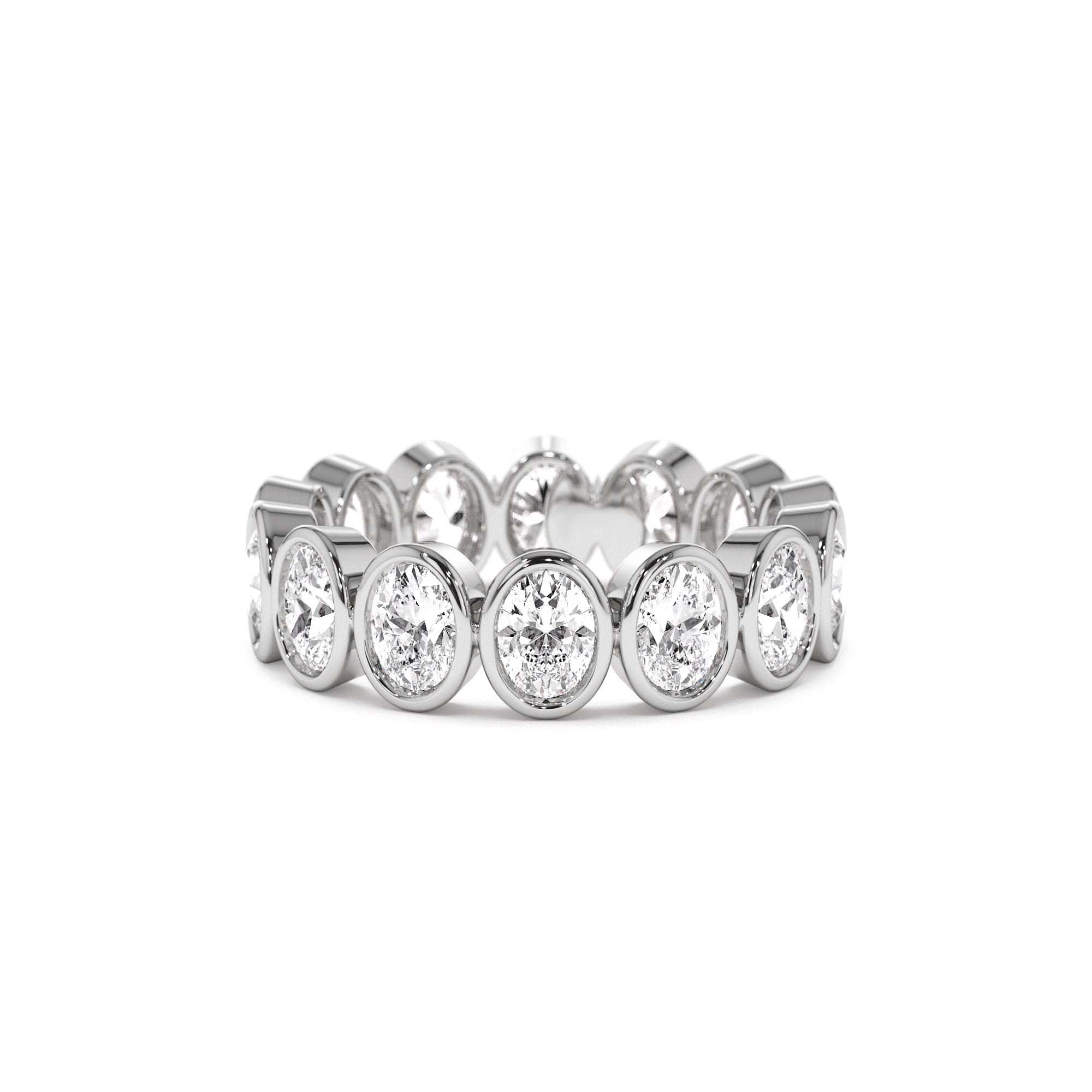 2.75 CTW 14K Bezel Setting Full Eternity Oval Shape Lab Grown Diamond Ring - view 2