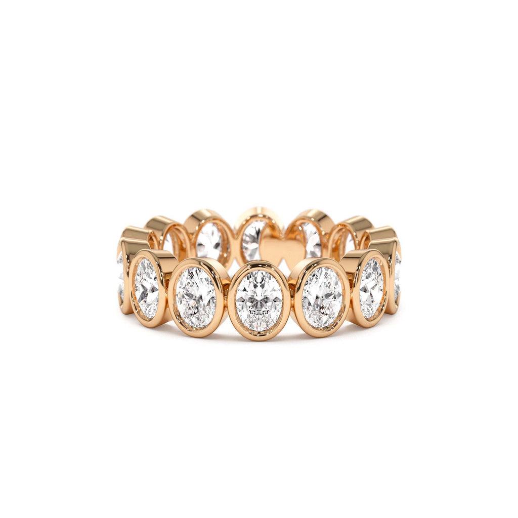 2.75 CTW 14K Bezel Setting Full Eternity Oval Shape Lab Grown Diamond Ring - view 3